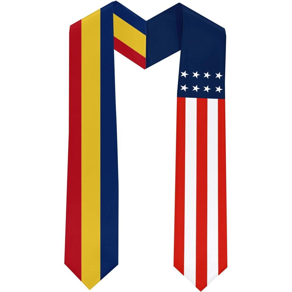 9261 Romania Flag International Students Graduation Sash Stole Scarves 180